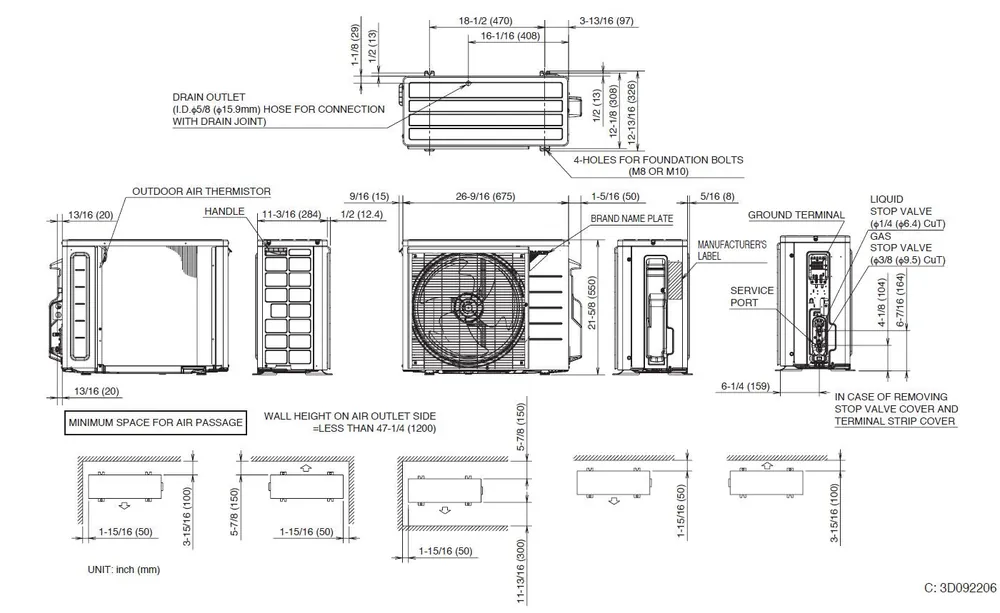 Daikin 19 Series Outdoor Mini-Split Air Conditioner, Single Zone - RK09NMVJU - 19 SEER