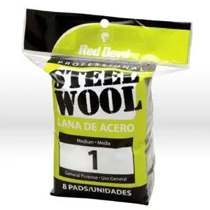 Red Devil 0324  Steel Wool,Medium #1 Steel Wool,8 Pack