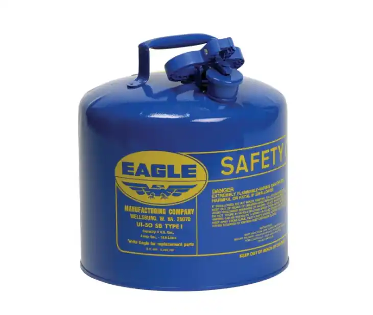 Eagle UI50SB Type I 5 gal Safety Can with Non-Sparking Flame Arrestor Blue