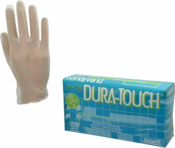 Ansell 34-725-XL Dura-Touch Disposable Gloves 3 mil (Pack of 100)