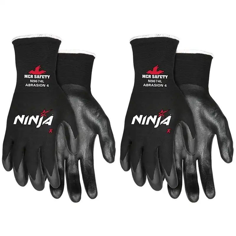 Mcr Safety N9674S Ninja X Bi-Polymer Coated Palm Gloves Small Black