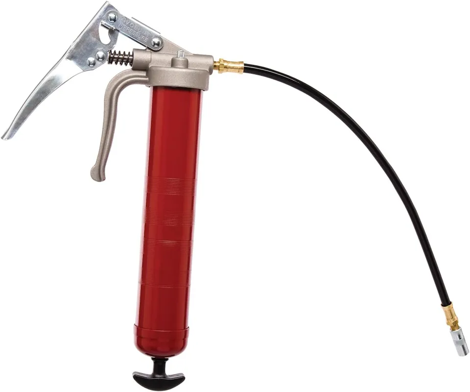 SK0283603-US20260702-105043-0 Alemite 555-E Heavy Duty Grease Gun 16 oz 7500 psi Hose Coupler Grease Pistol Grip Gun - Image 1