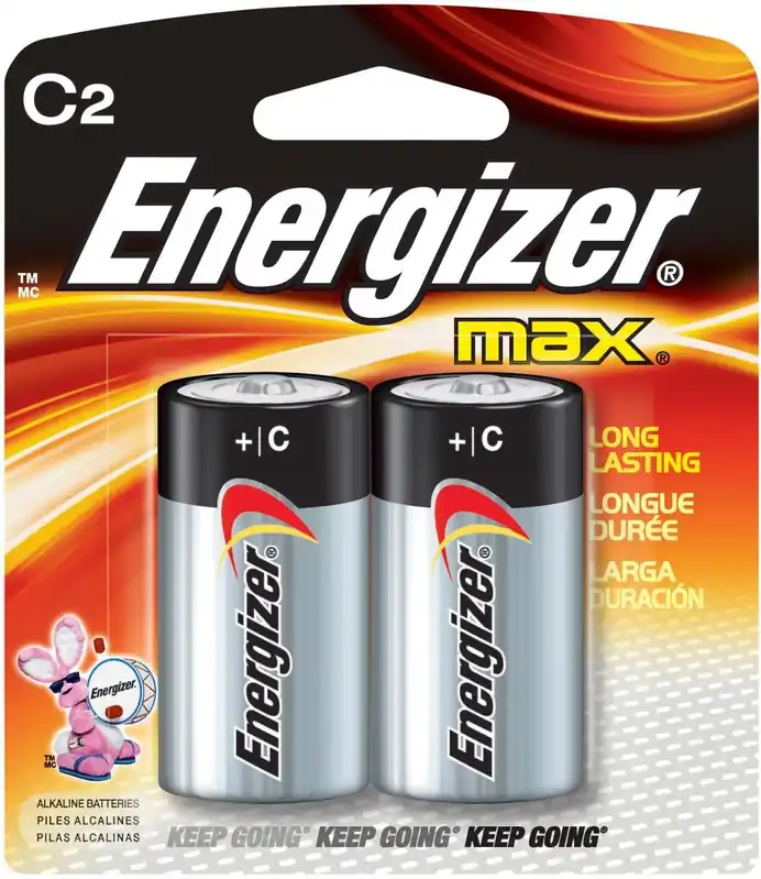 Energizer E93BP-2 Energizer Alkaline Batteries Size C 1.5 V Blister Pack 2