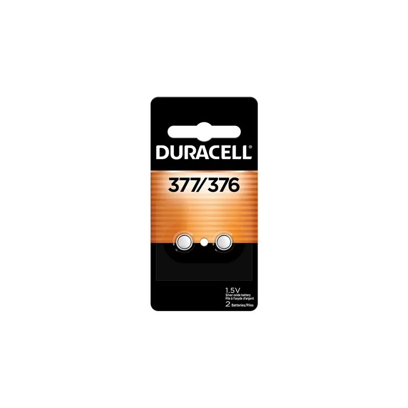 Duracell D377B2PK D377 Button Battery 1.55 V Silver Oxide 2PK