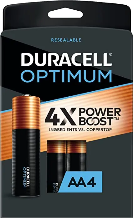 Duracell 41333-03306 Optimum Mini Wing Stand Display 8 Count AA Alkaline Battery Packs