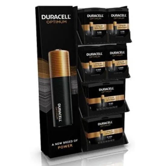 Duracell 41333-03314 Duracell Optimum Side Wing Stand Display - 38 Count AA and AAA 6-pack 41333-03314