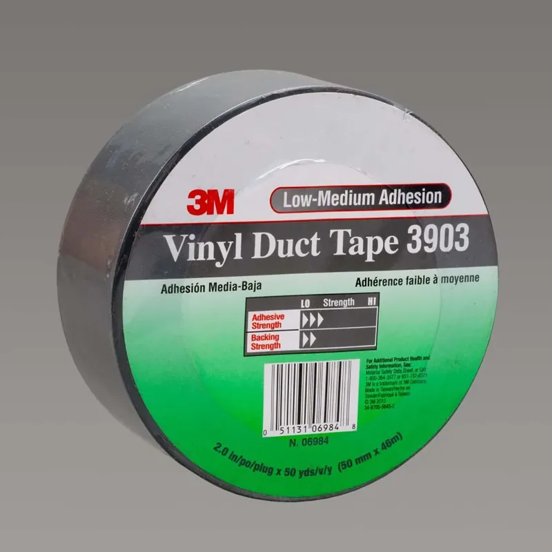 3M 70006711694  Vinyl Duct Tape 3903 Gray - 2 in x 50 yd 6.5 mil - 24 per case Individually Wrapped