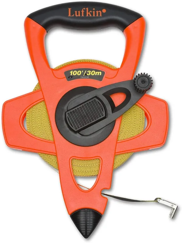 Lufkin FM030CME Crescent 1/2 x 30m/100' Hi-Viz Orange Fiberglass SAEMetric Dual Sided Tape Measure