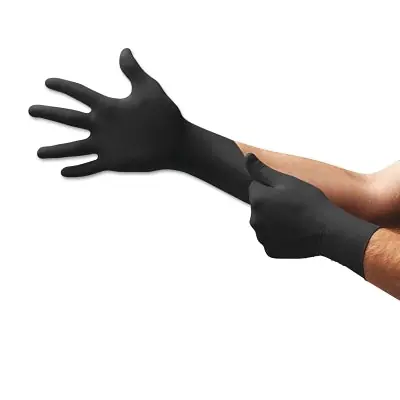 SK0286953-US20260702-105043-0 Microflex N642 Onyx Disposable Gloves Nitrile Medium Black Finger Palm - Image 1