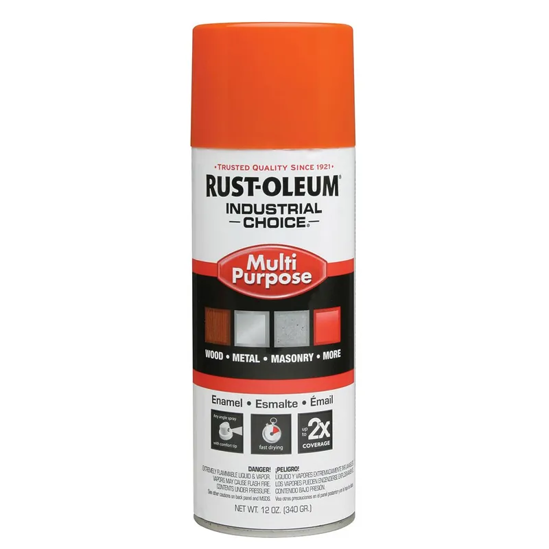 Rustoleum 1653830 Industrial Choice 1600 System Multi-purpose Enamel Spray OSHA Safety Orange 12 Oz Spray