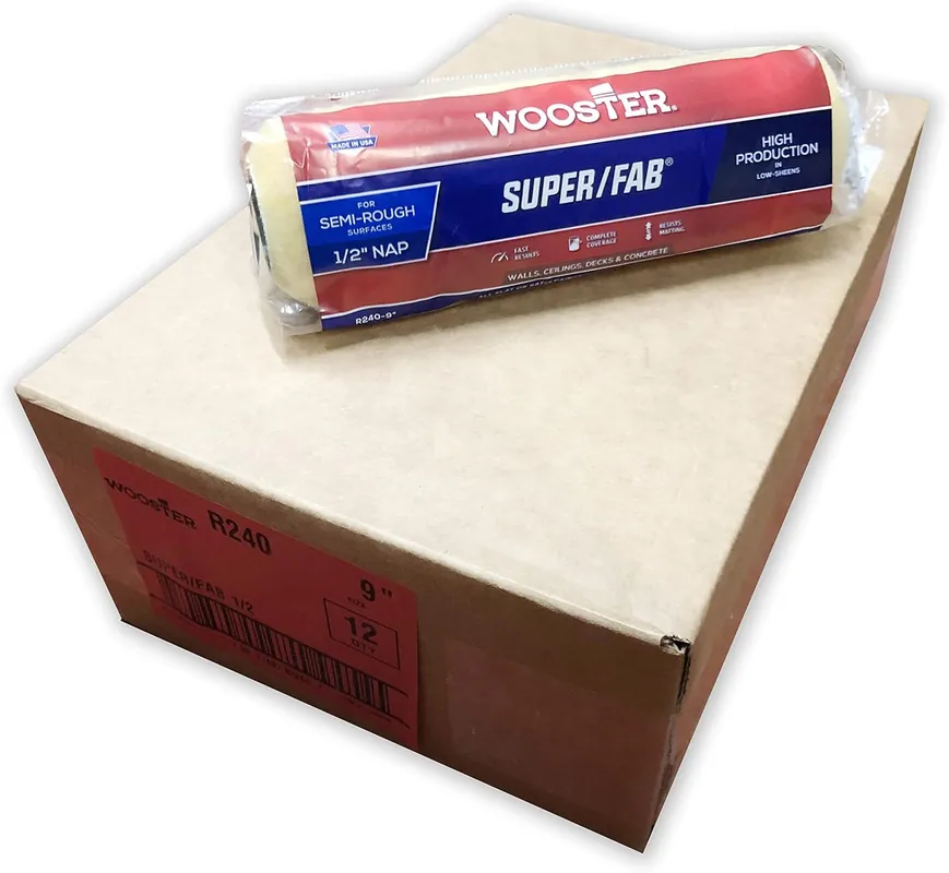 Wooster R240-9 Wooster Brush R240 9 Inch Super/Fab Roller Cover, 1/2 Inch Nap, Pack of 12