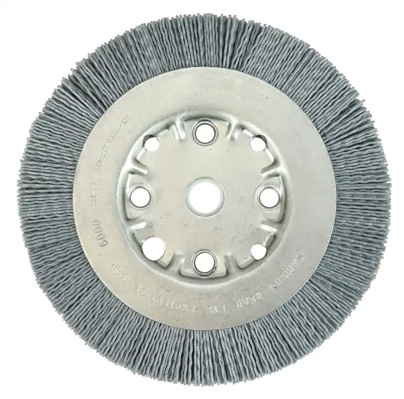 SK0287853-US20260702-105043-0 Weiler 31122 6 Narrow Face Nylox Wheel 035/180SC Crimped Fill 5/8-1/2 Arbor Hole - Image 1