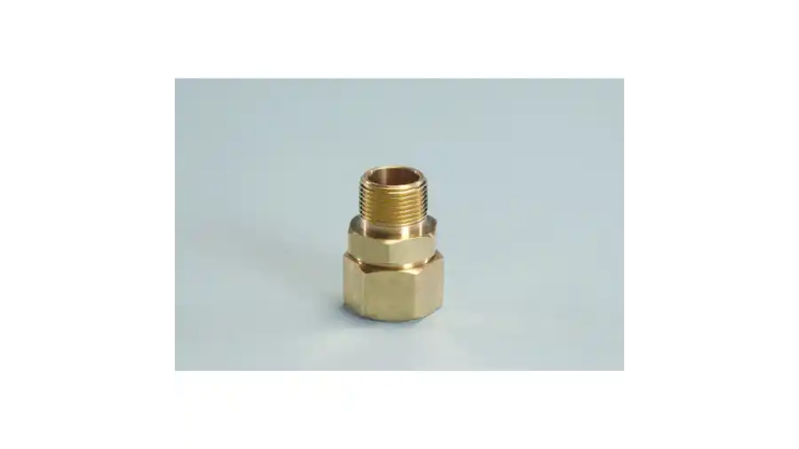 Omega Flex FGP-FST-1000 Straight Mechanical Fitting, 1 Yellow Brass Stainless Steel AutoFlare