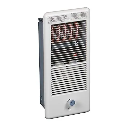 TPI E4310TRPW Series 4300 Low Profile Fan Forced Wall Heater with Wall Box, Single Pole Inbuilt Thermostat, 1000 W
