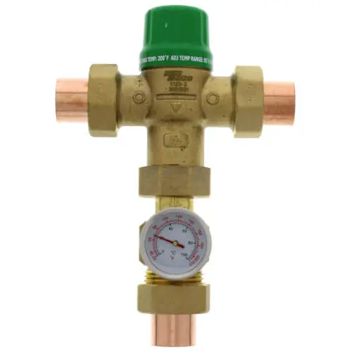 Taco 5123-C2-G 3/4 Sweat Union 5120 Lead Free Mixing Valve w/ Gauge