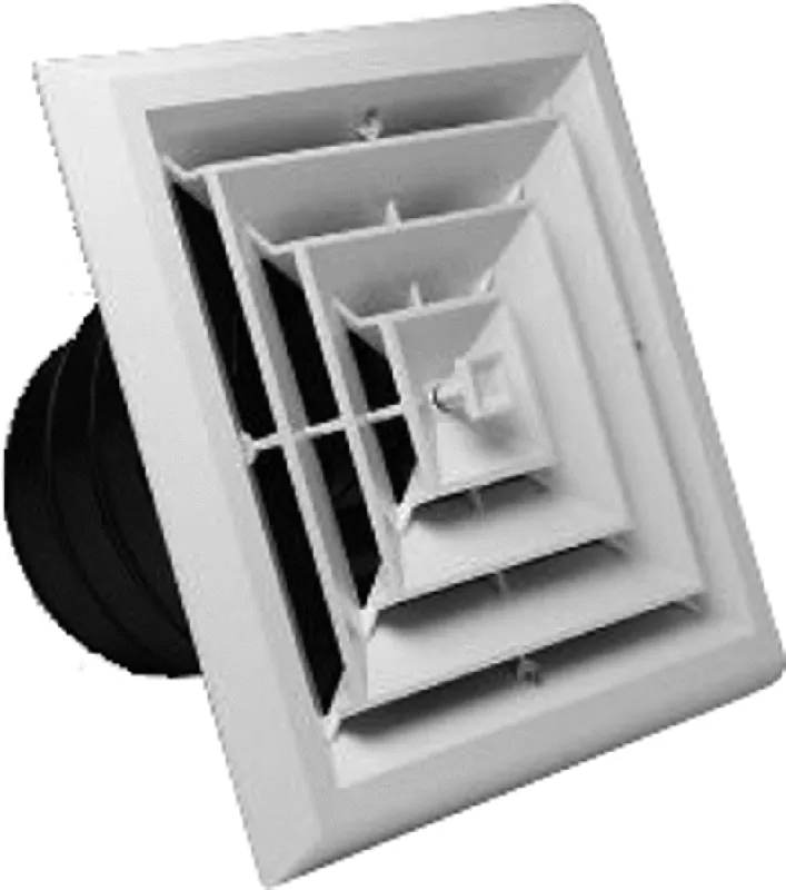 Rectorseal 81904 Diffuser 8 x 8 4-Way Grille/Damper/Box Classic MV4S