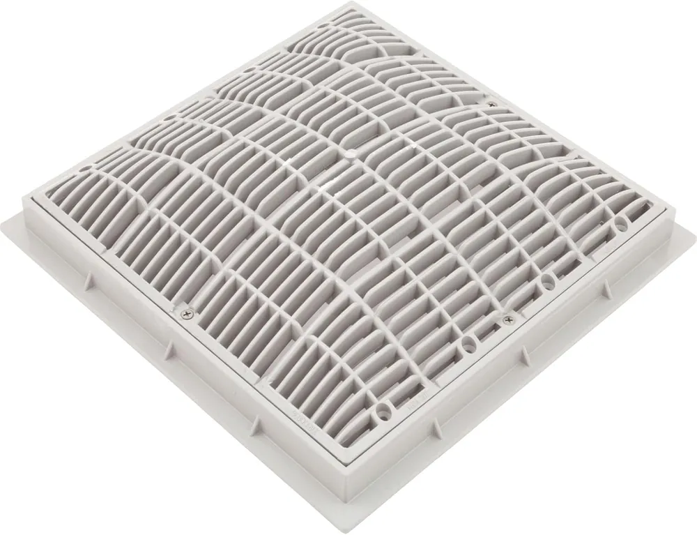 Waterway Plastics 640-4720V Main Drain Grate And Frame White 12 x 12