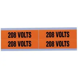 Ideal 44-355 Medium Conduit and Voltage Marker 208 Volts Bright Orange Vinyl-Impregnated Cloth
