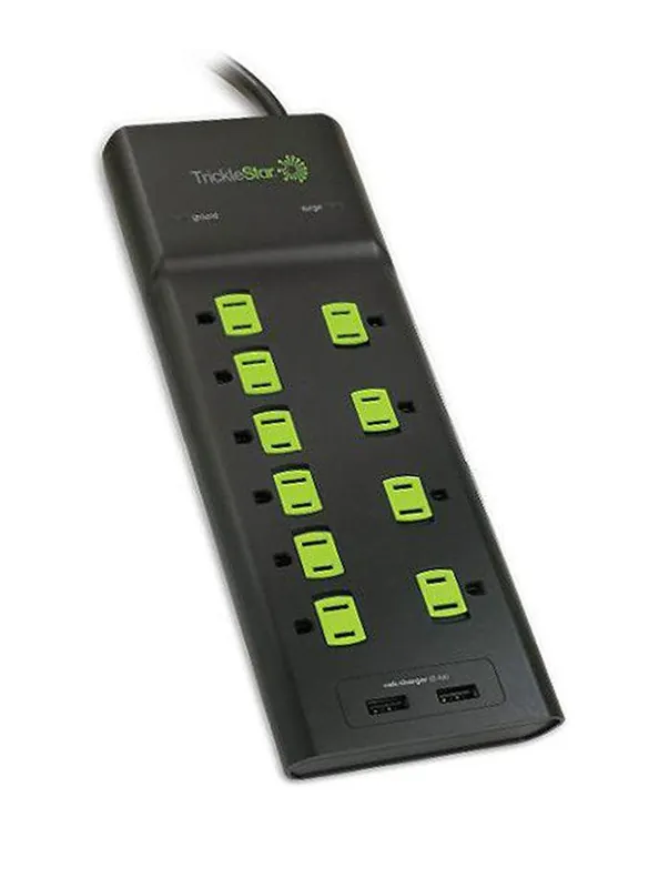 SK0307193-US20260702-105043-0 TrickleStar TS1268 10 Outlet Surge Protector - 2 USB Port (2.4A) - 3420J - 6ft Cord - Image 1