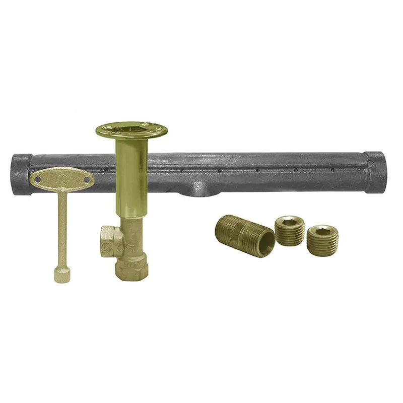Jones Stephens L75407 Polished Brass Angle Log Lighter Valve with T-Burner for Natural Gas