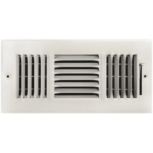 T A Industries Inc 103M10X04 Ceiling Register, 3-Way Stamped, 10 in x 4 in, Steel, White