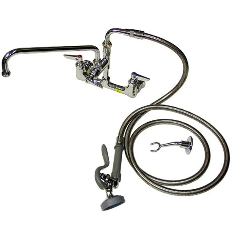 T&S Brass - B-0175 - Faucet Assembly 8" Ctr Wall 12" Noz