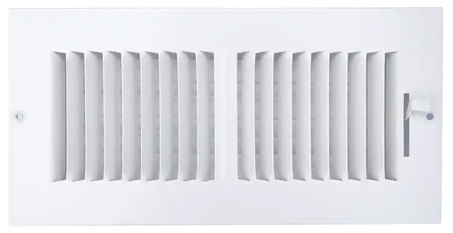 10in x 4in Wall/Ceiling Register 2-Way 1/2in Spaced Fins White Steel