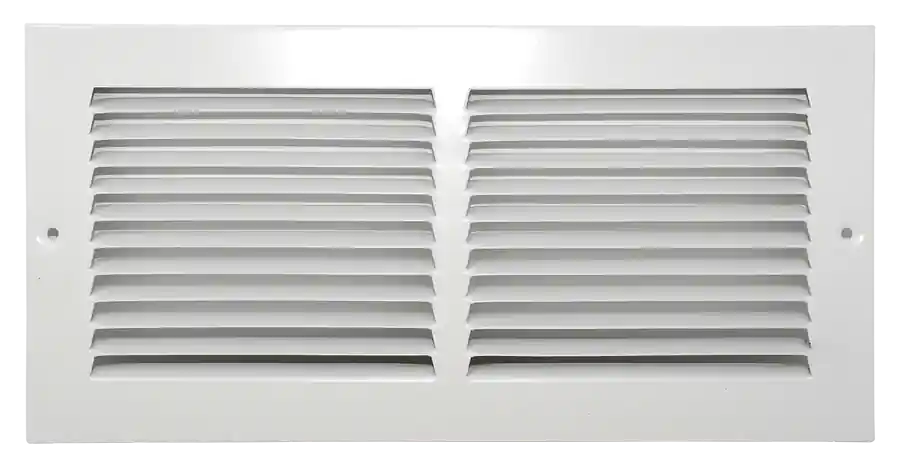 14in x 6in Wall Return Air Grille 1/2in Spaced Fins White Steel
