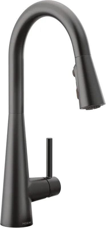 SK0323154-US20260702-105043-0 Moen 7864BL Sleek Matte Black One Handle Pulldown Kitchen Faucet - Image 1