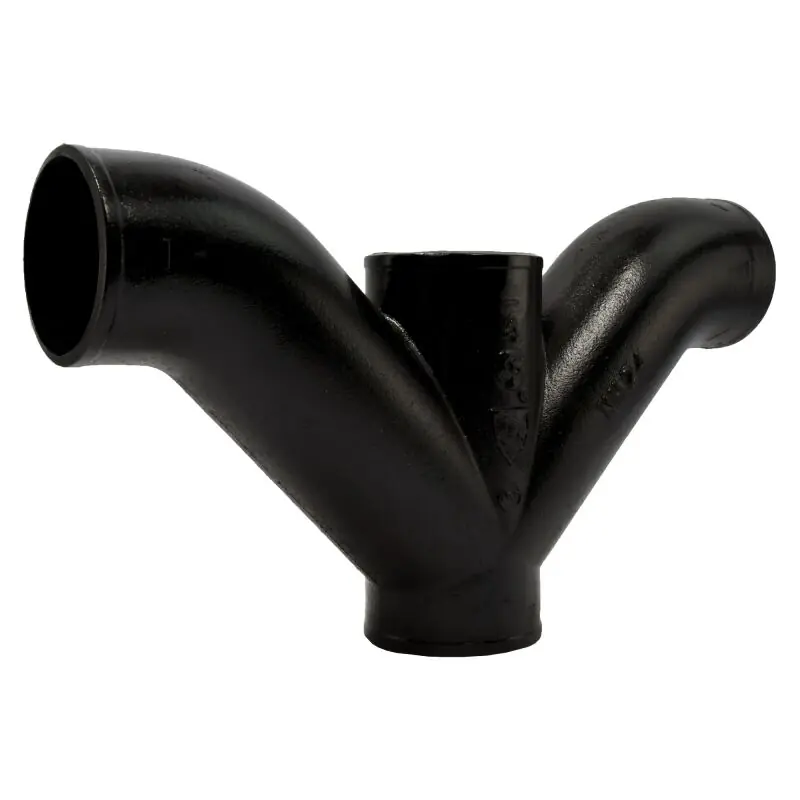 Charlotte Pipe NH-24 2" Cast Iron No Hub Double Combination Wye 18 Bend