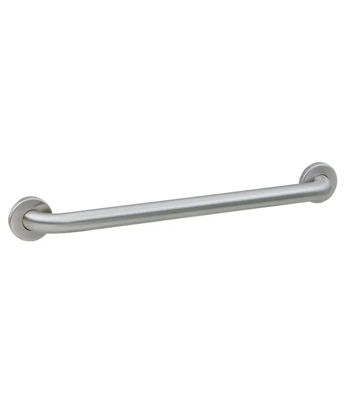 Bobrick 58616.99 Stainless Steel Two-Wall Tub/Shower Toilet Compartment Grab Bar Peened Finish 1-1/4 Diameter 24 Width 36 Depth