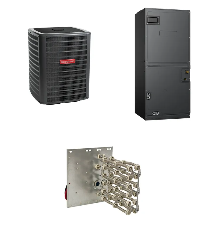 SK0327596-US20260702-105043-0 Goodman - 4.0 Ton Cooling - Air Conditioner + Air Handler System + Heater Coil - 14.5 SEER2 - Image 1