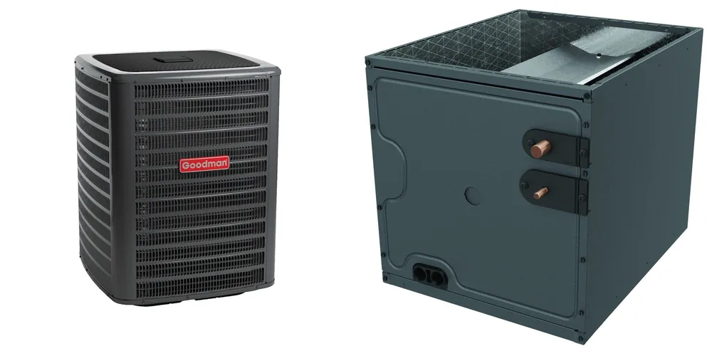 SK0329139-US20260702-105043-0 Goodman - 1.5 Ton Cooling - Air Conditioner + Coil System - 14.3 SEER2 - 21" Coil Width - For Upflow/Downflow Installation - Image 1