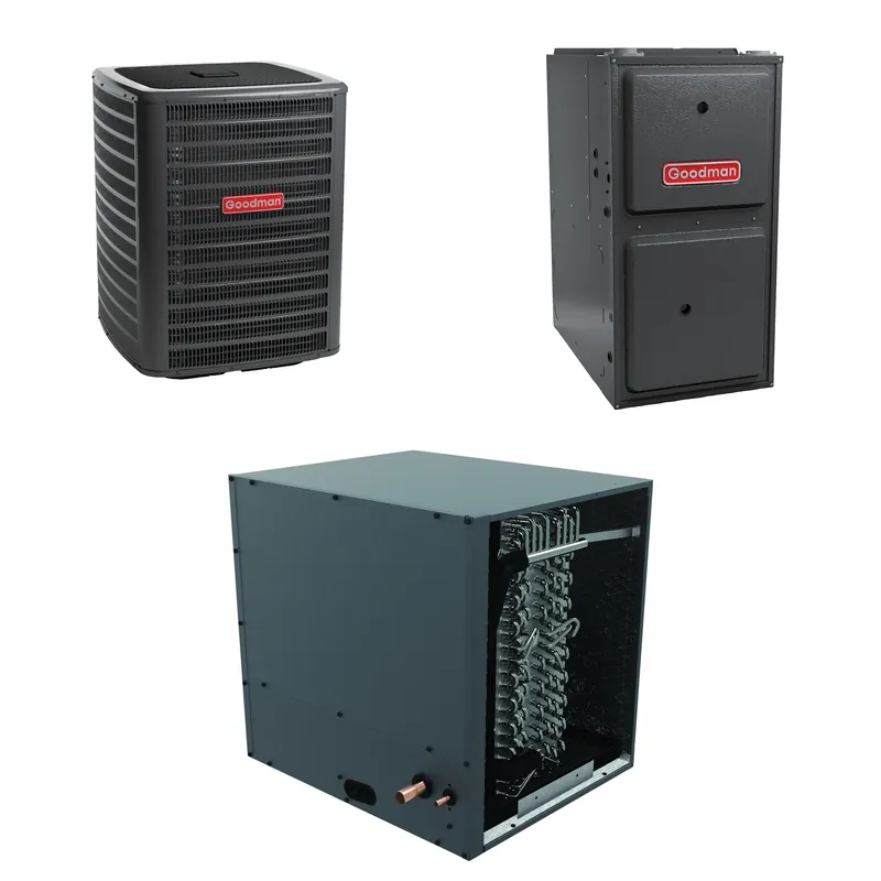 SK0333468-US20260702-105043-0 Goodman - 3.5 Ton Cooling - 80k BTU/Hr Heating - Air Conditioner + Variable Speed Furnace System - 15 SEER2 - 96% AFUE - Horizontal - Image 1