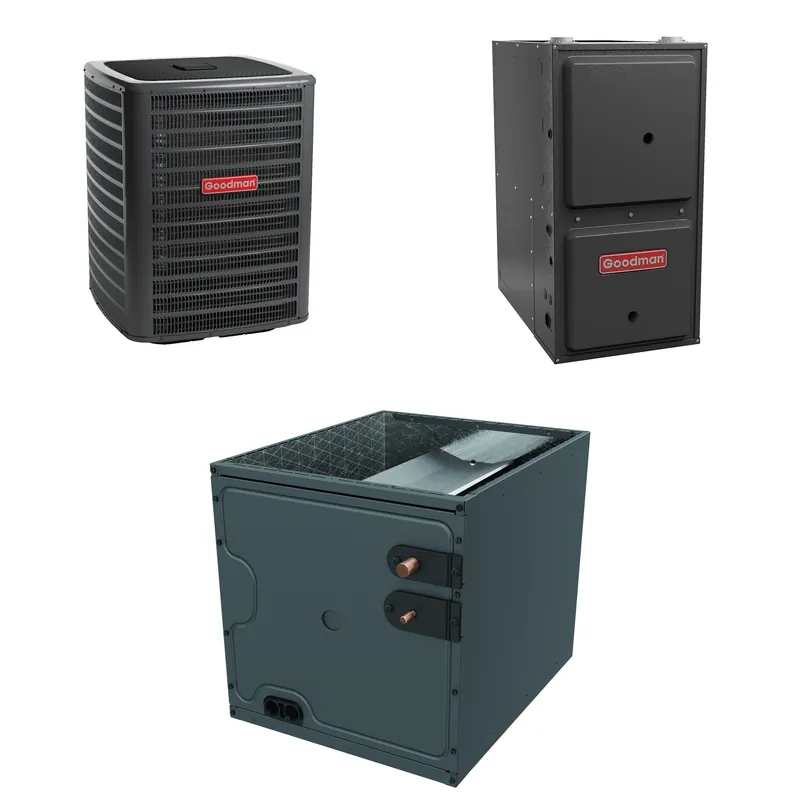 SK0334085-US20260702-105043-0 Goodman - 2.5 Ton Cooling - 80k BTU/Hr Heating - Air Conditioner + Variable Speed Furnace System - 15 SEER2 - 97% AFUE - Upflow - Image 1