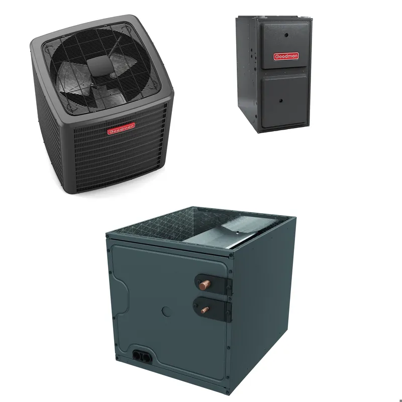 SK0334287-US20260702-105043-0 Goodman - 2.0 Ton Cooling - 80k BTU/Hr Heating - Air Conditioner + Variable Speed Furnace System - 17.2 SEER2 - 96% AFUE - Upflow - Image 1