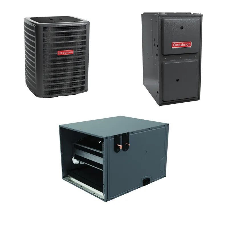 SK0336107-US20260702-105043-0 Goodman - 2.5 Ton Cooling - 40k BTU/Hr Heating - Air Conditioner + Variable Speed Furnace System - 14.5 SEER2 - 96% AFUE - Horizontal - Image 1