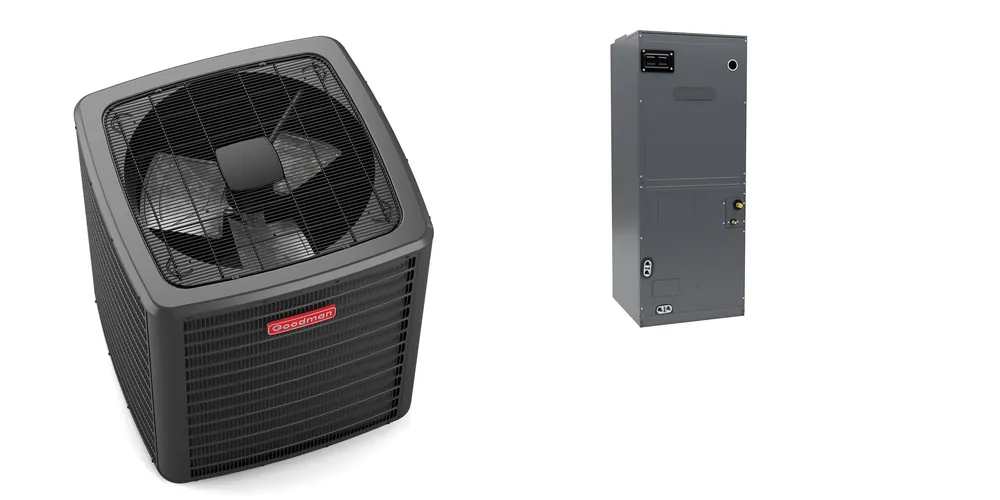 SK0336633-US20260702-105043-0 Goodman - 5.0 Ton Cooling - Air Conditioner + Variable Speed Air Handler System - 15.2 SEER2 - Image 1