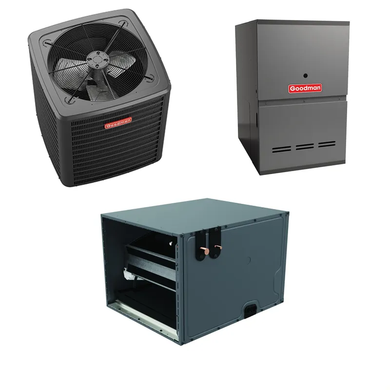 SK0336686-US20260702-105043-0 Goodman - 2 Ton Cooling - 60k BTU/Hr Heating - Air Conditioner + Variable Speed Furnace System - 14.5 SEER2 - 80% AFUE - Horizontal - Image 1