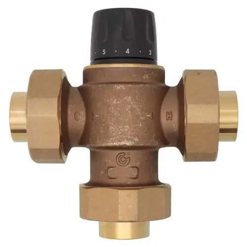 Caleffi 523188A 1-1/2 Inch Sweat High Flow Thermostatic Mixing Valve 13 CV Lead Free